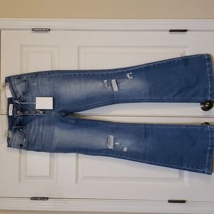 Kancan button fly flare jeans